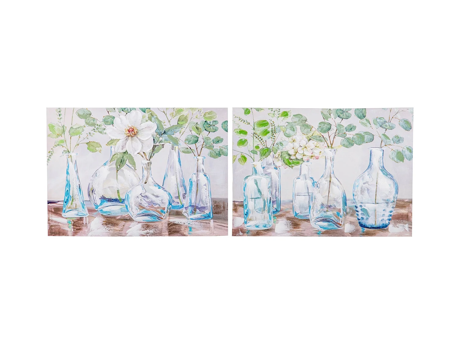Set 2 Lienzos Floreros 100% Pintado Mano 70x3x50cm