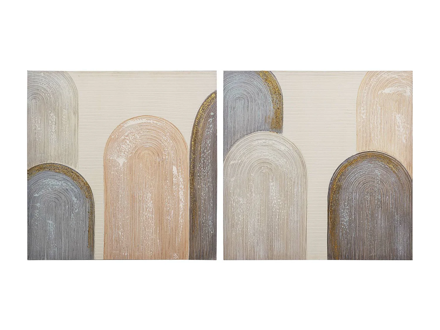 Set 2 Lienzos Abstrac. 40% Pintado Mano 60x3x60 Cm