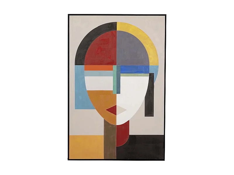 Cuadro Cara Con Marco Negro 80x4x120 Cm