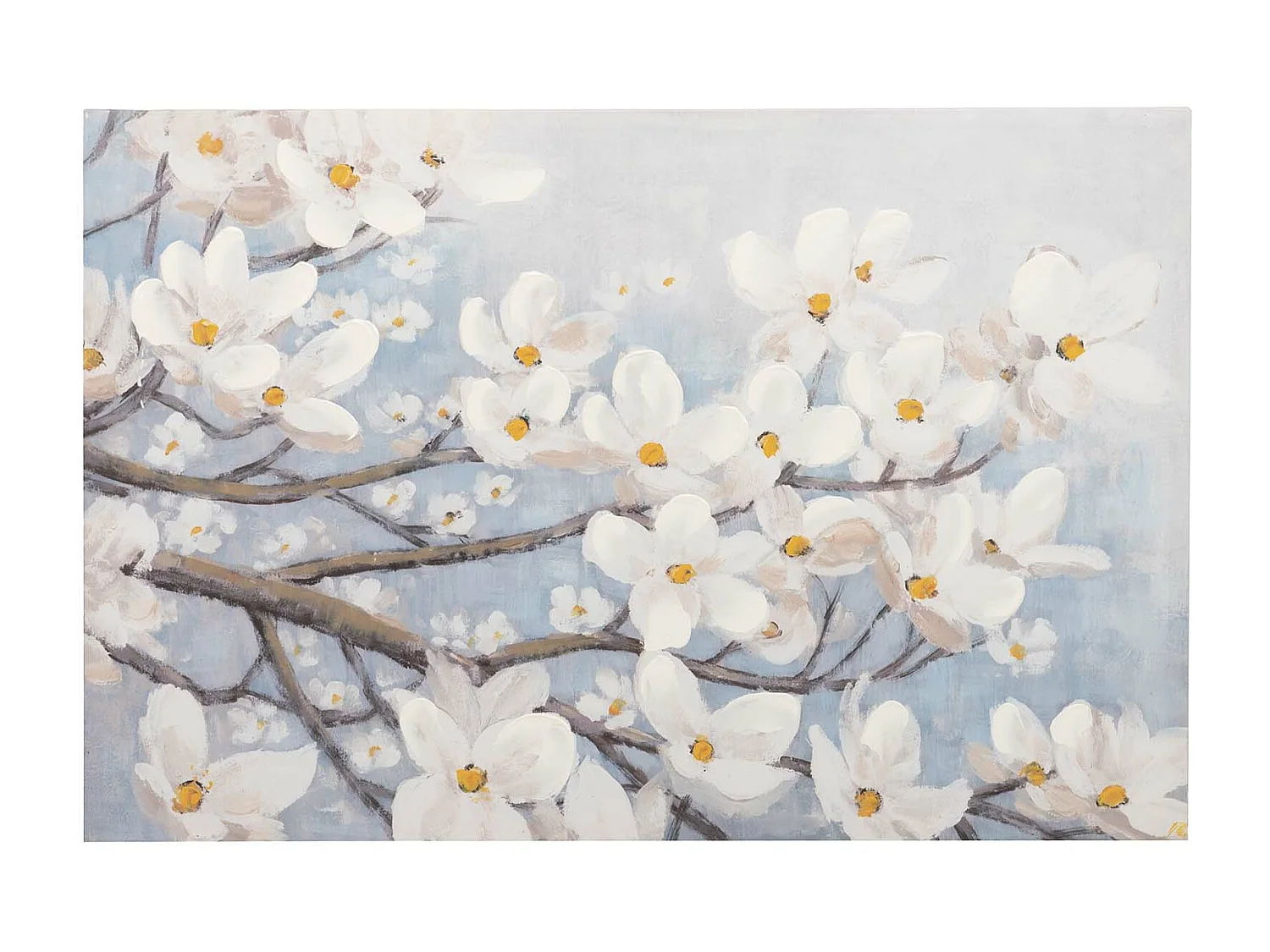 Set 2 Lienzos Almendro 40% Pintado Mano 90x3x60 Cm