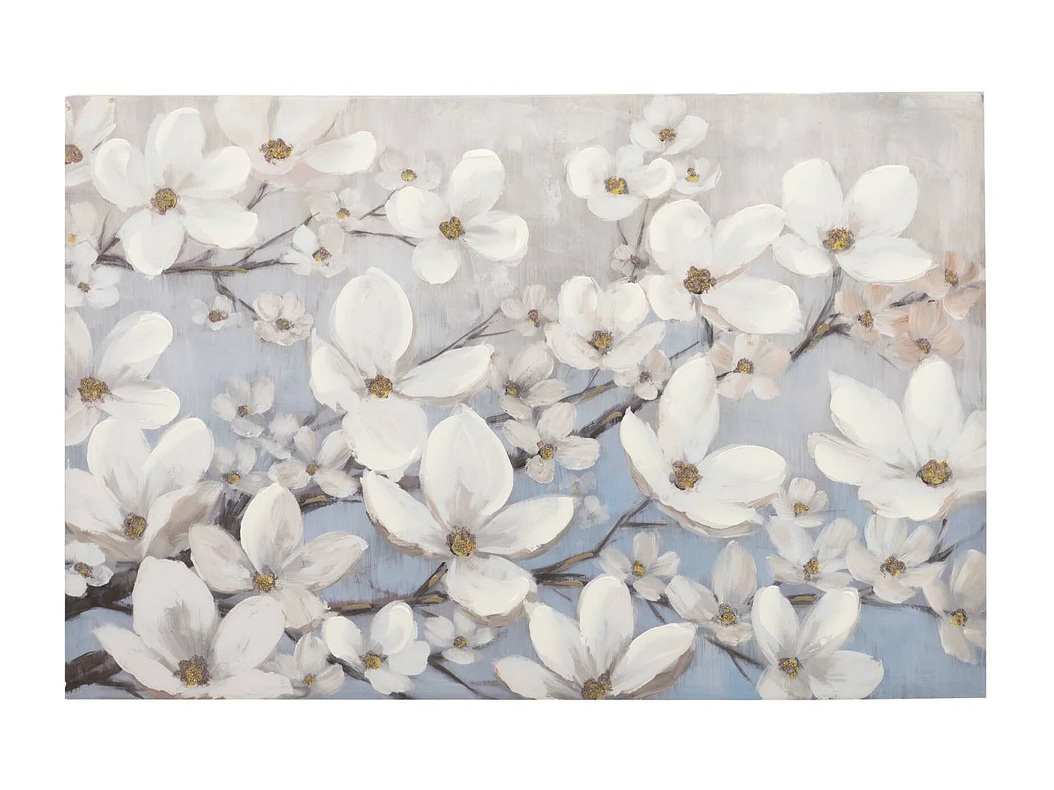 Set 2 Lienzos Almendro 40% Pintado Mano 90x3x60 Cm