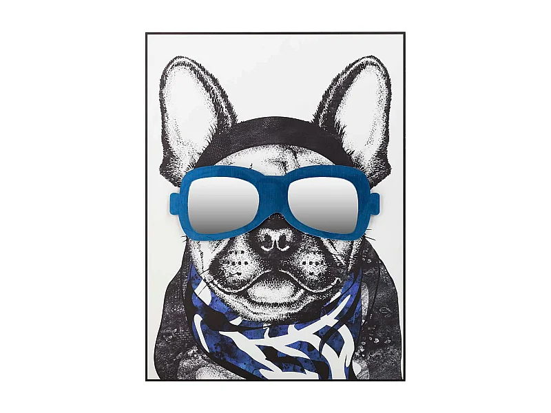 Cuadro Bulldog Frances Gafas 75x3x100 Cm