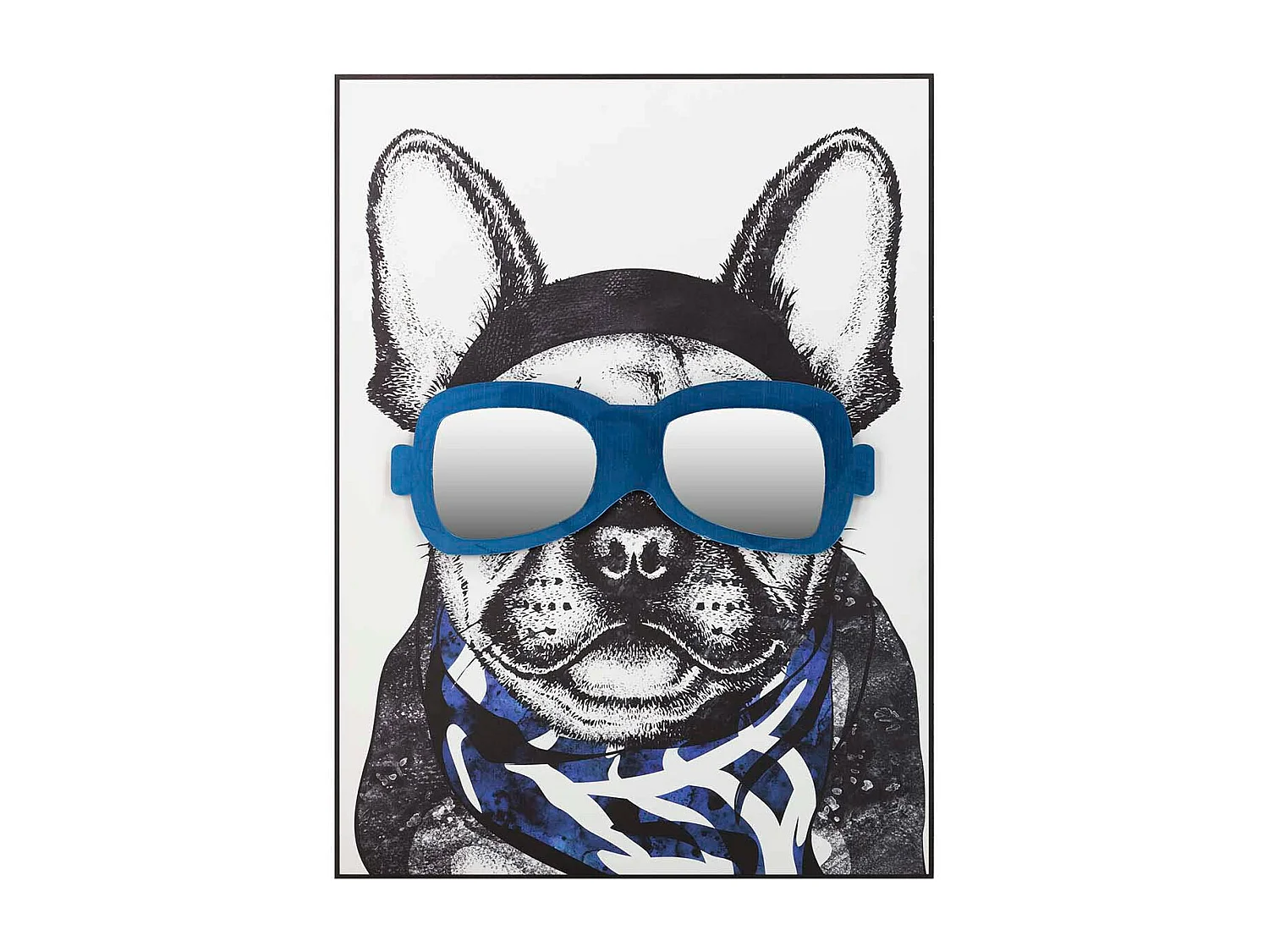 Cuadro Bulldog Frances Gafas 75x3x100 Cm