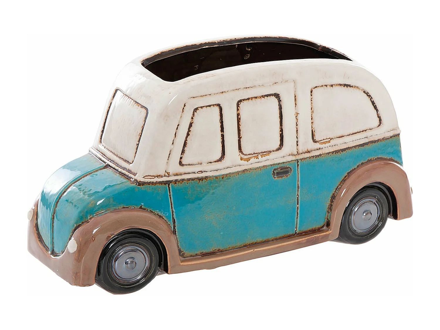 Coche Ceramica Con Macetero 31x11x17 Cm
