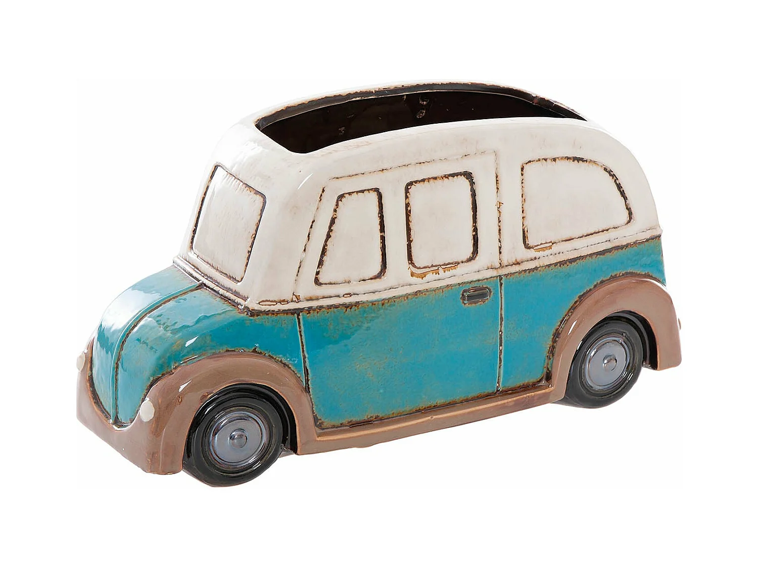 Coche Ceramica Con Macetero 31x11x17 Cm