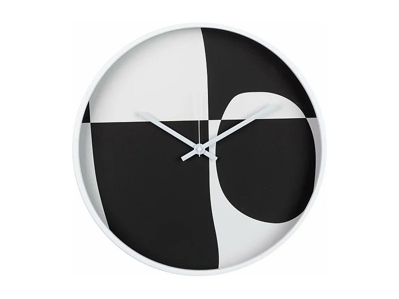 Reloj Pared Metal Blanco Negro 40x4,5x40 Cm