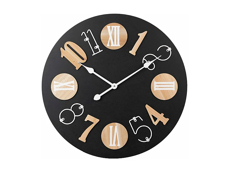 Reloj Pared Metal Madera 60x5x60 Cm