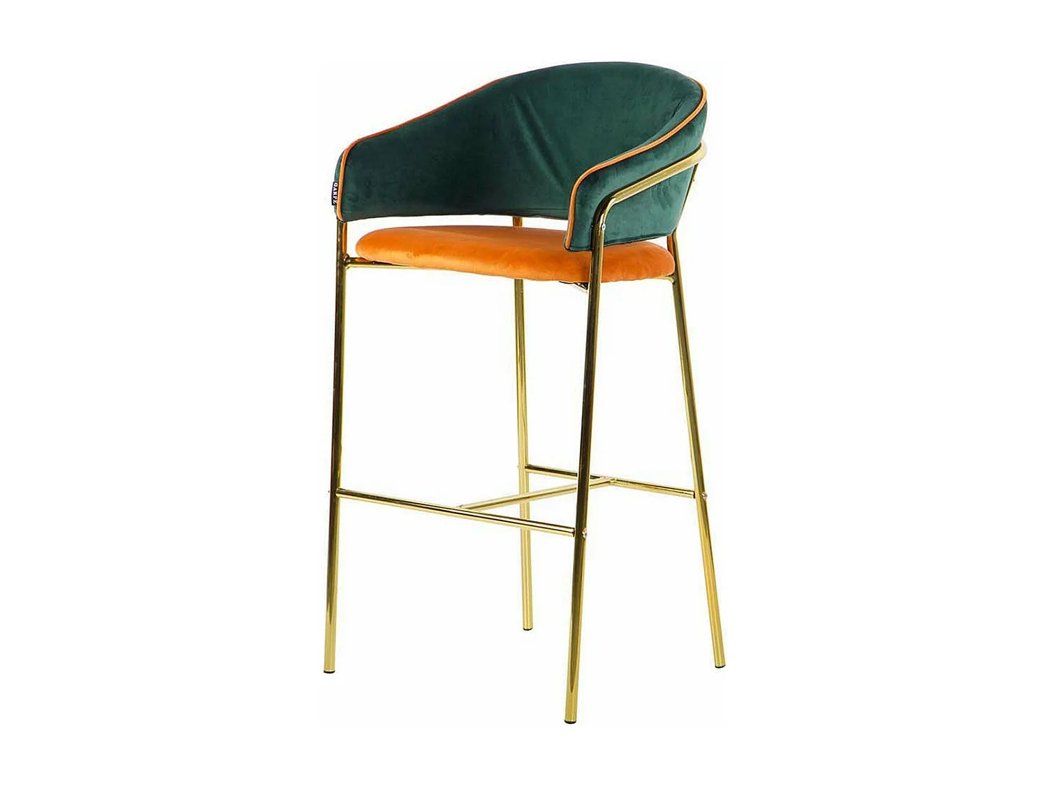 Taburete Bar Velvet Verde Naranja 53x52x99 Cm