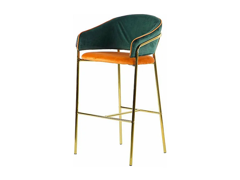 Taburete Bar Velvet Verde Naranja 53x52x99 Cm