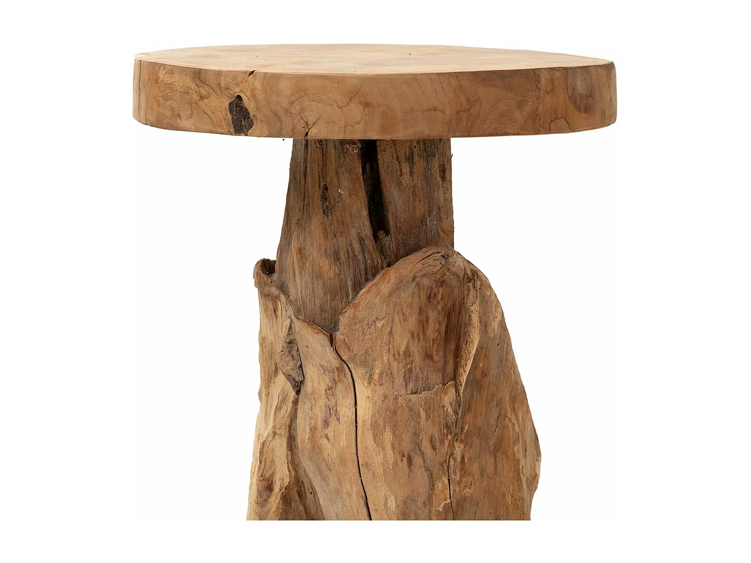 Taburete Madera Teca Natural Koulova 30x30x75 Cm