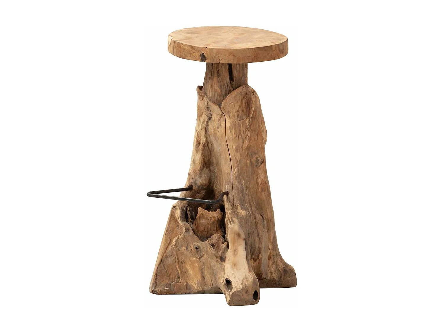 Taburete Madera Teca Natural Koulova 30x30x75 Cm