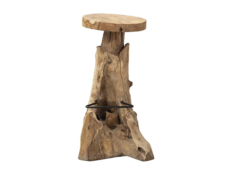 Taburete Madera Teca Natural Koulova 30x30x75 Cm