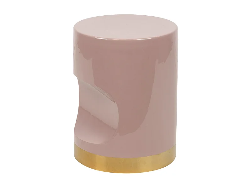 Taburete Metal Rosa 30x30x40 Cm