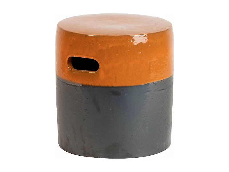 Mesa Auxiliar Taburete Gris Naranja 38x38x42cm