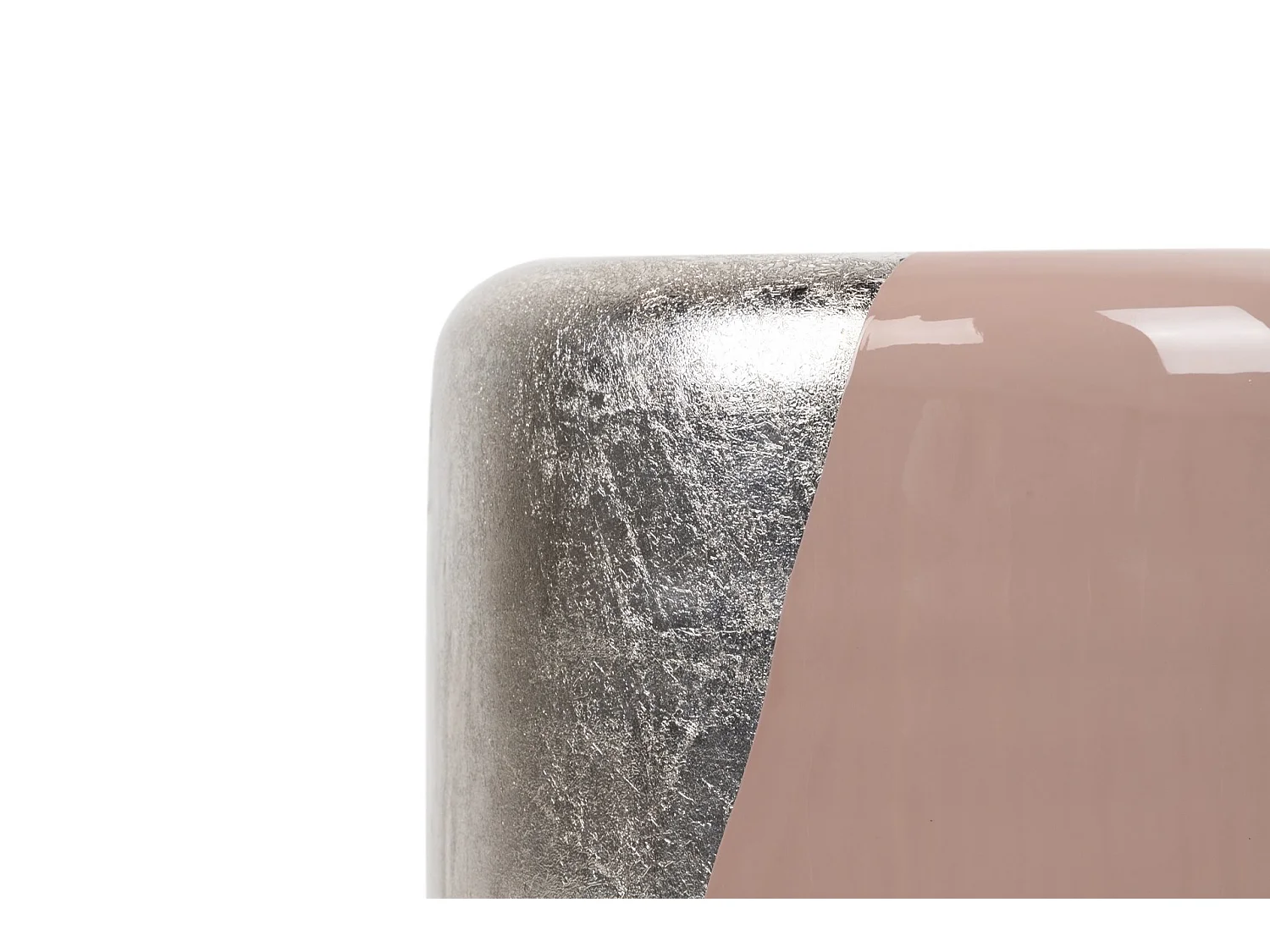 Taburete / Mesa Auxiliar Metal Rosa 34x34x45 Cm