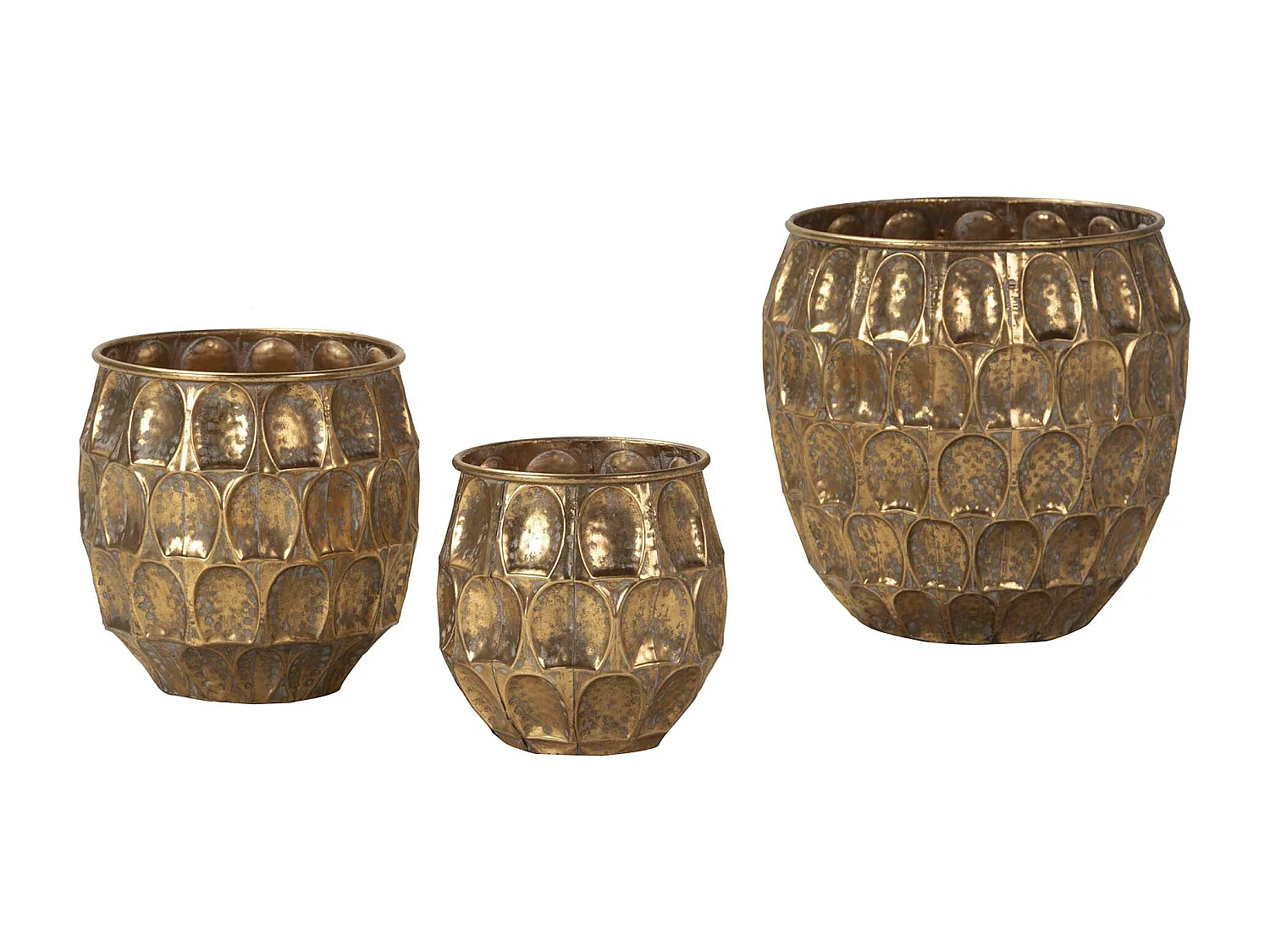 Set 3 Maceteros Metal 38x38x37 30x30x29 23x23x24 Cm