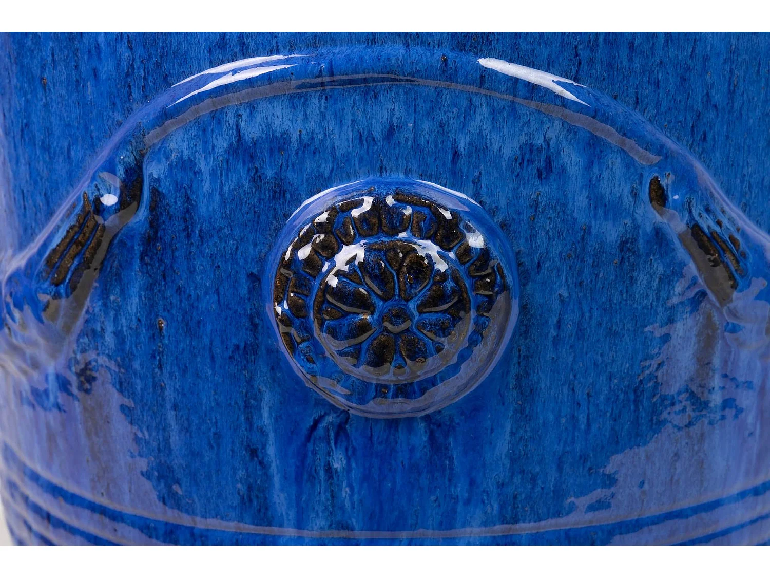 Macetero Gres Azul Exterior 65x65x76 Cm