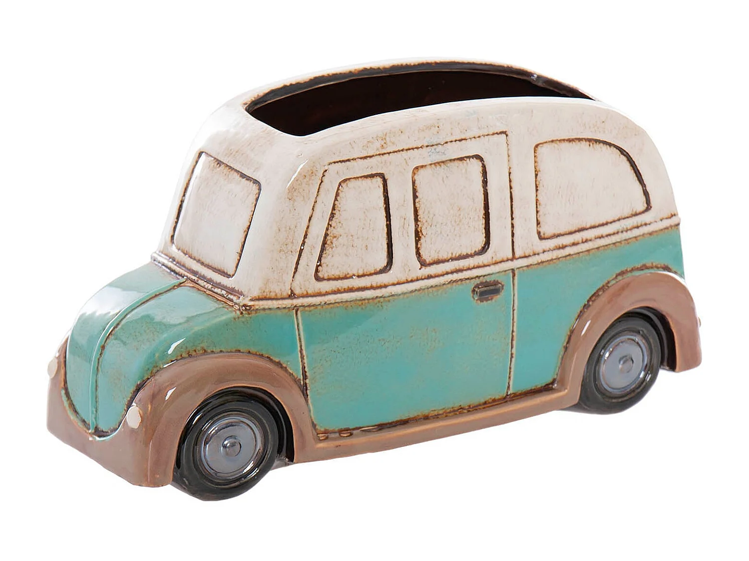 Coche Ceramica Con Macetero 31x11x17 Cm