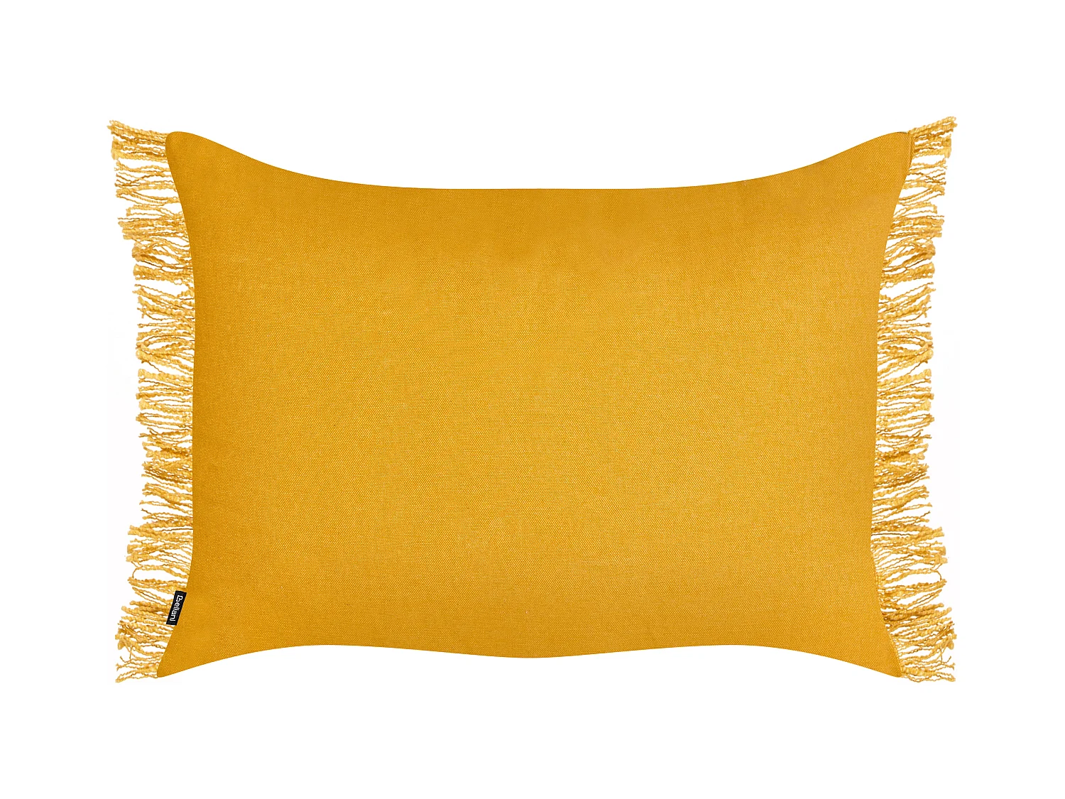 Dekokissen 2er Set Baumwolle gelb 35x50 cm mit Fransen einfarbig modern Maba