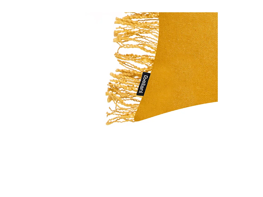 Dekokissen 2er Set Baumwolle gelb 35x50 cm mit Fransen einfarbig modern Maba