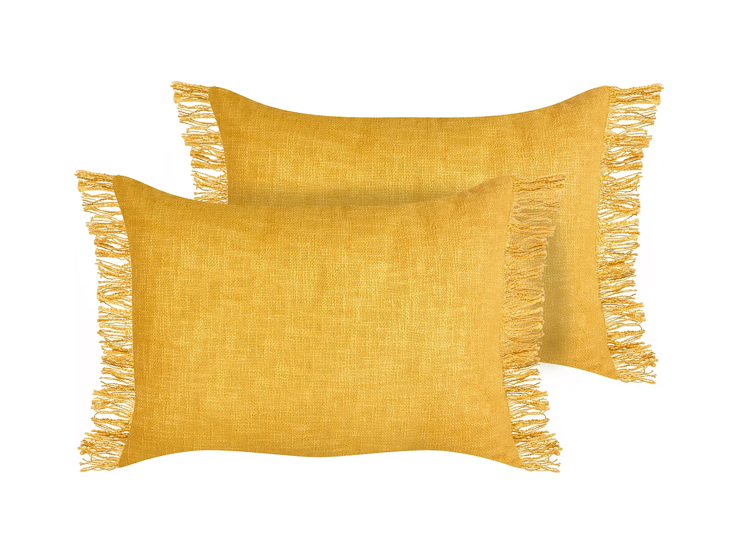 Set van 2 decoratieve kussens MABA Katoen 50 x 35 cm Geel Effen