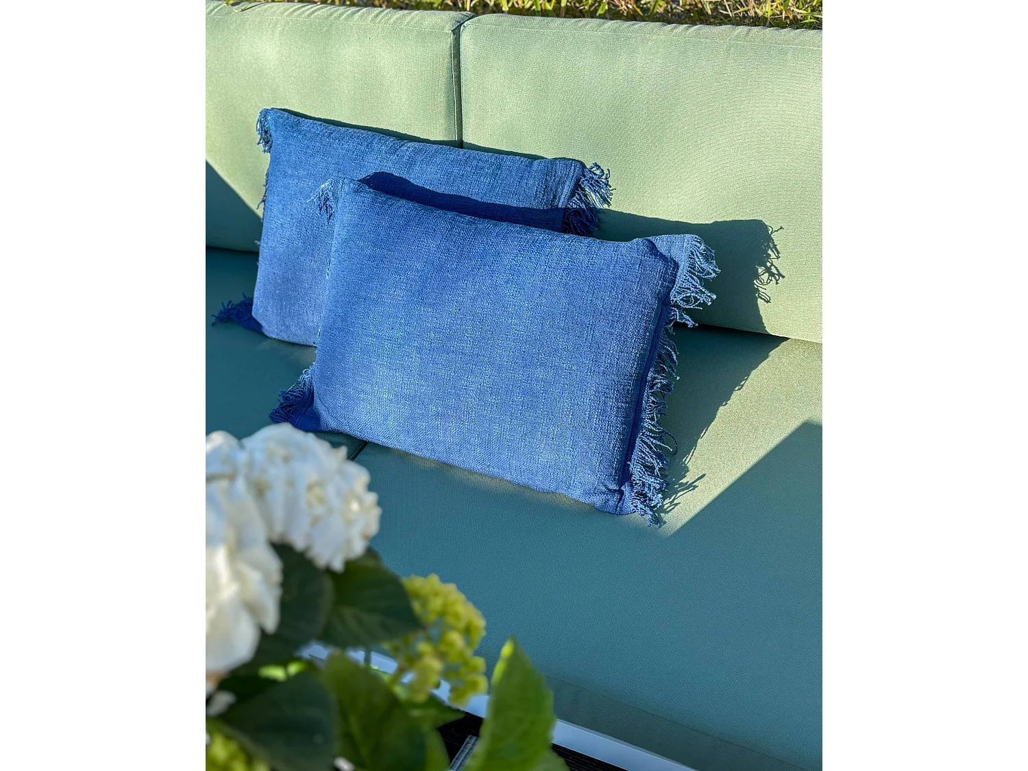 Lot de 2 coussins décoratifs MABA 50 x 35 cm Coton Bleu marine Unicolore