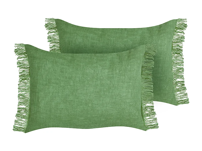 Lot de 2 coussins décoratifs MABA Coton 50 x 35 cm Vert Unicolore