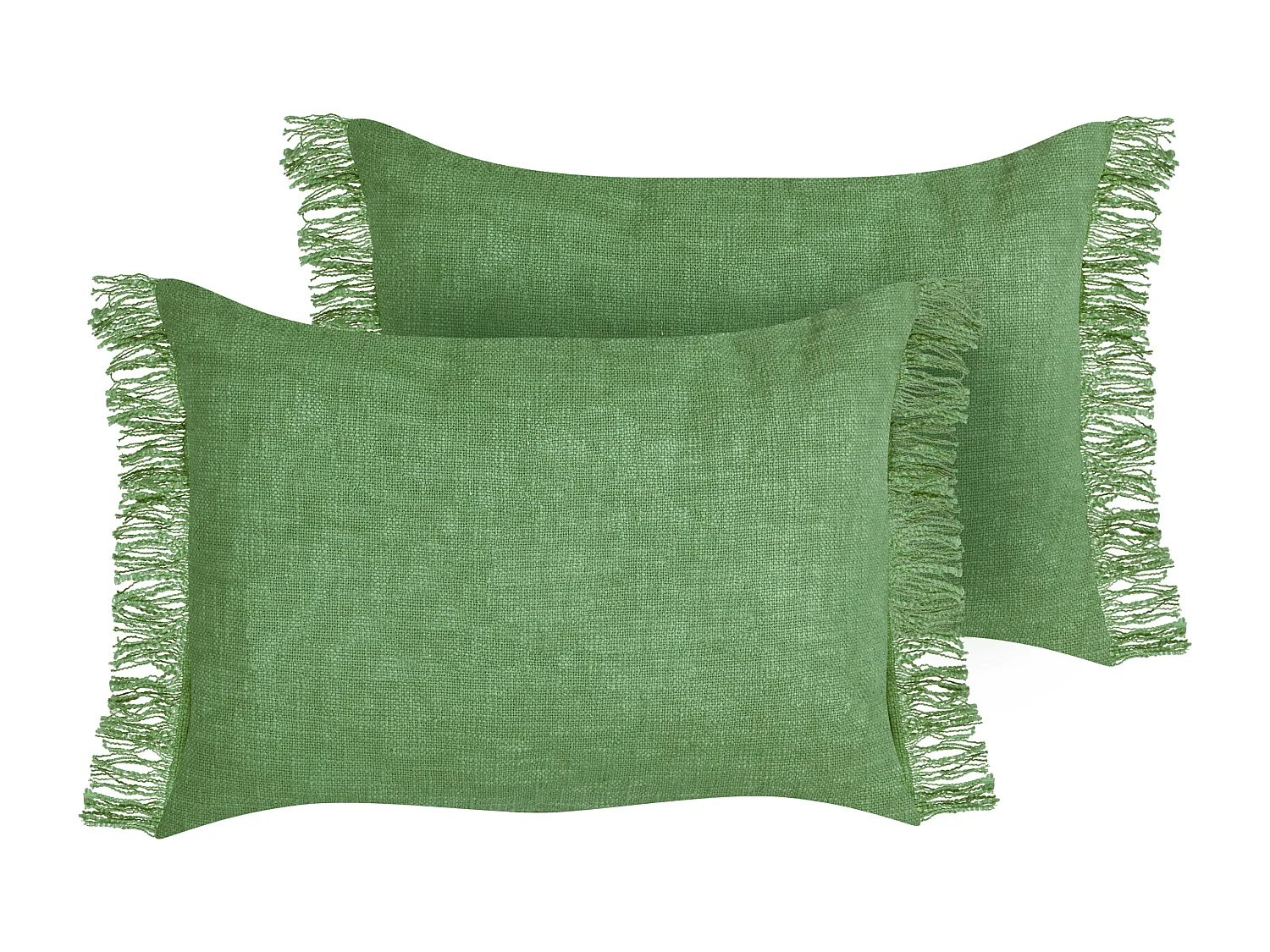 Set van 2 decoratieve kussens MABA Katoen 50 x 35 cm Groen Effen