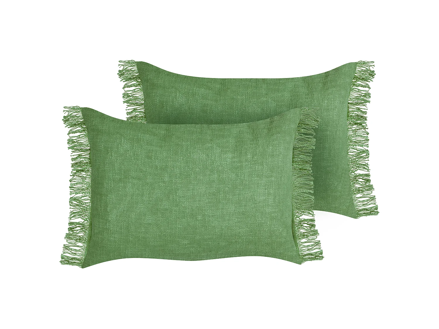 Dekokissen 2er Set MABA Baumwolle 50 x 35 cm Grün Ohne Muster