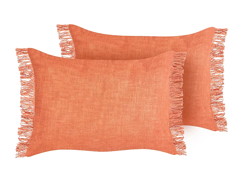 Set van 2 decoratieve kussens MABA Katoen 50 x 35 cm Oranje Effen