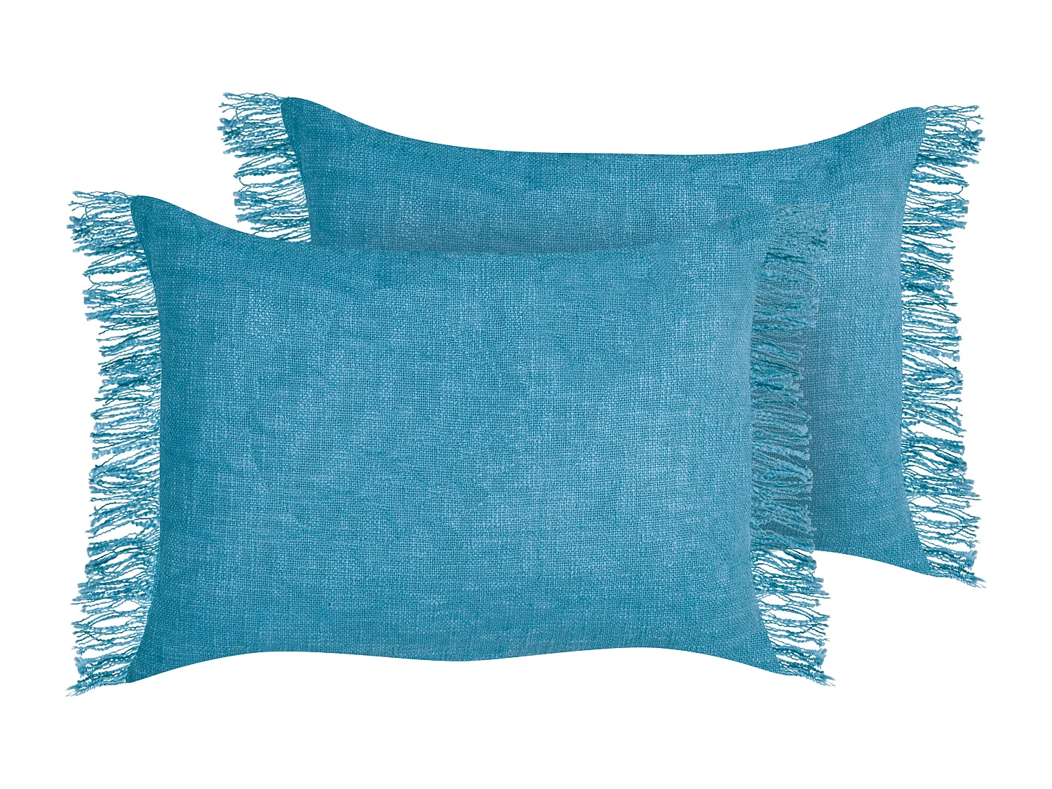 Set van 2 decoratieve kussens MABA Katoen 50 x 35 cm Blauw Effen