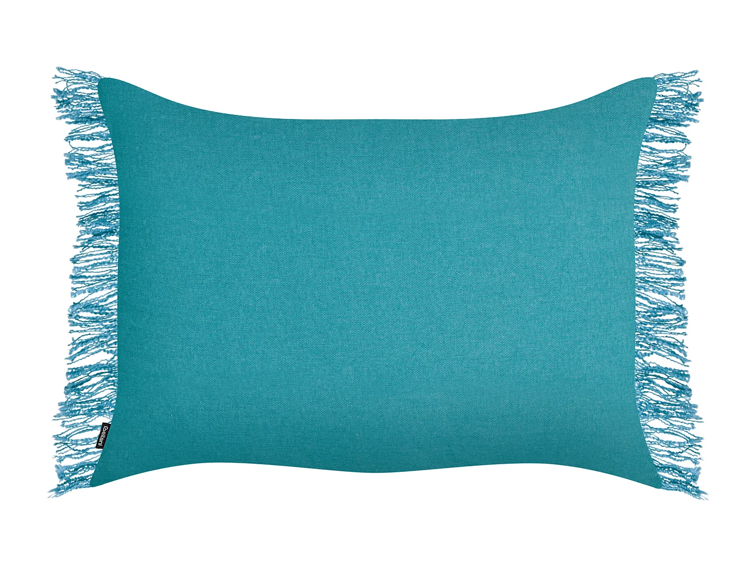 Dekokissen 2er Set Baumwolle blau 35x50 cm mit Fransen einfarbig modern Maba