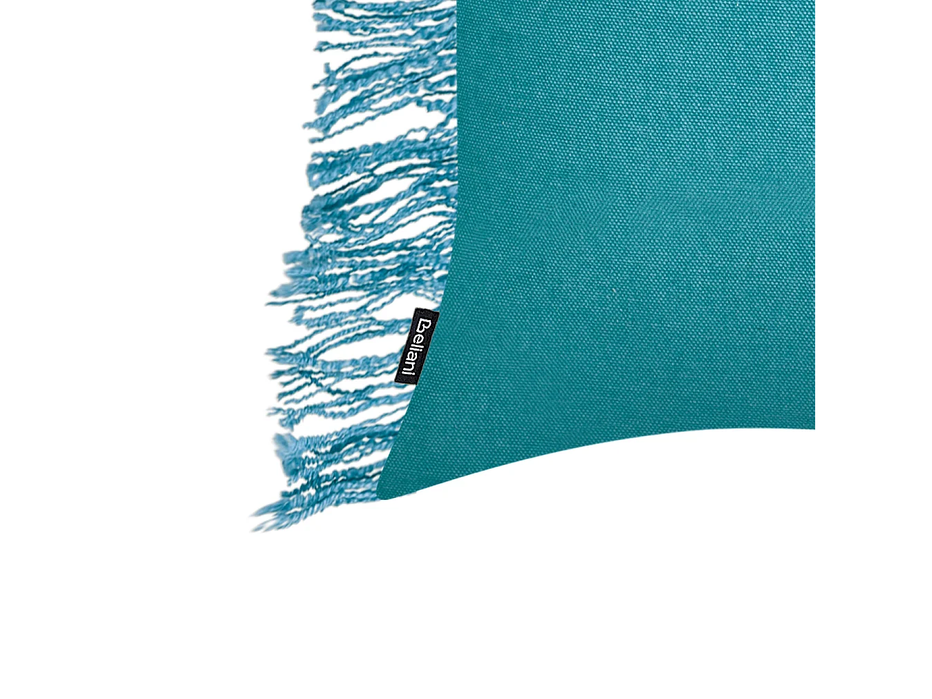 Dekokissen 2er Set Baumwolle blau 35x50 cm mit Fransen einfarbig modern Maba