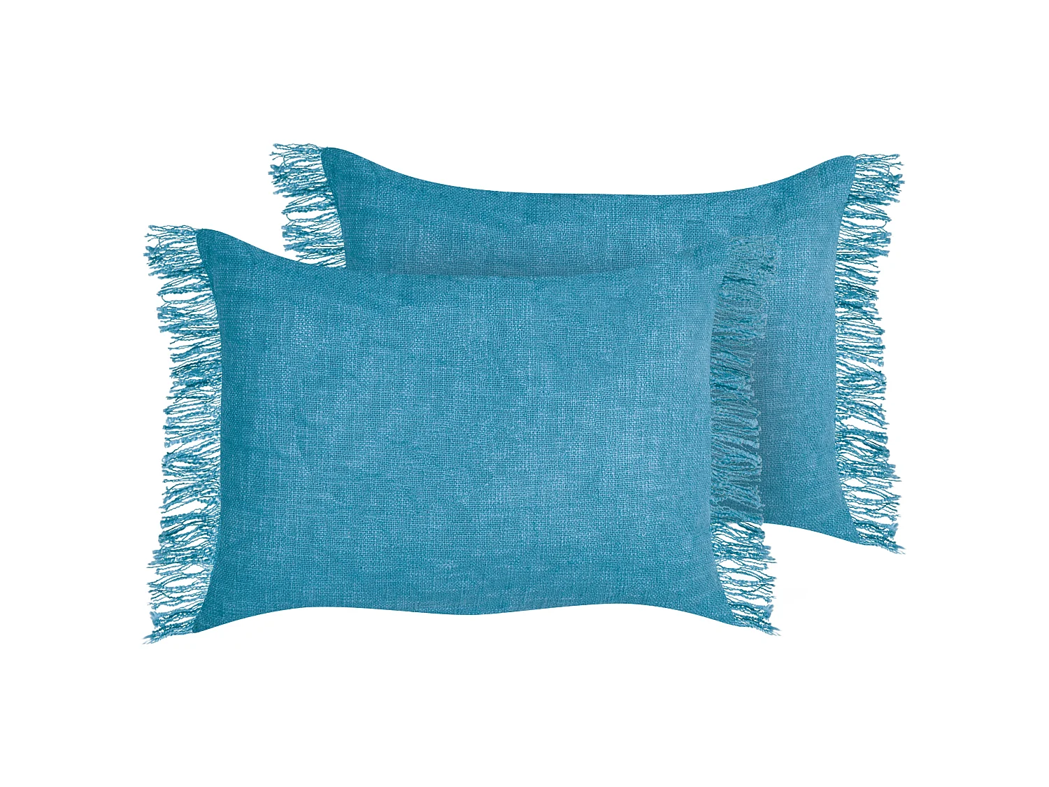 Set of 2 Decorative Cushions MABA Cotton 50 x 35 cm Blue Solid