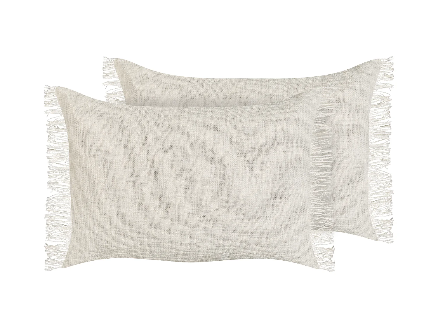Lot de 2 coussins décoratifs MABA Coton 50 x 35 cm Blanc cassé Unicolore