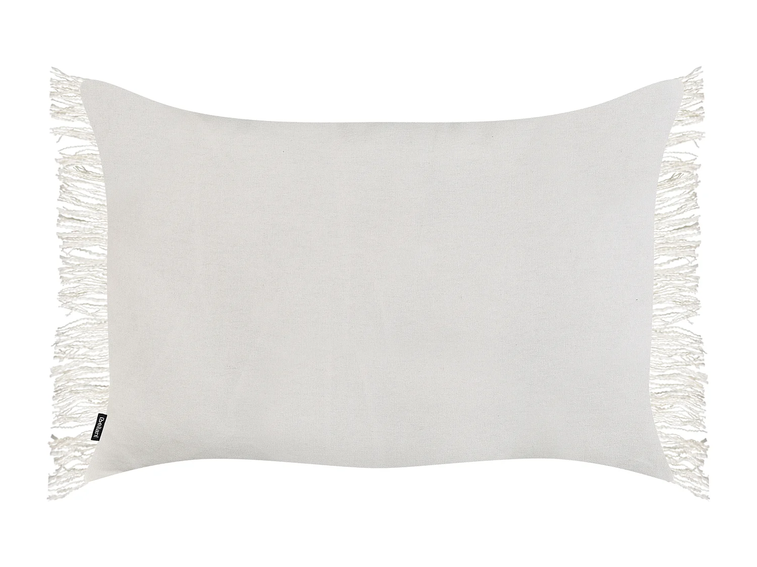 Dekokissen 2er Set Baumwolle creme weiß 35x50 cm mit Fransen einfarbig Maba