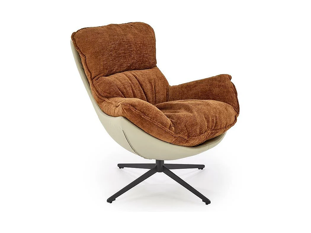 Fotel obrotowy LOBSTER cynamonowy/beżowy