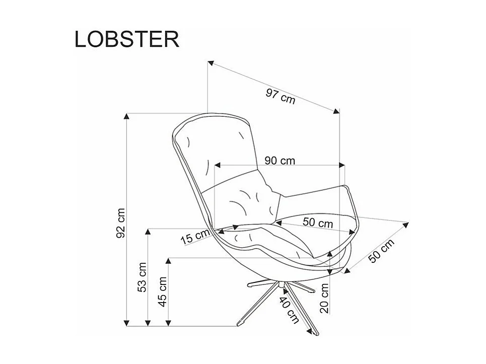 Fotel obrotowy LOBSTER cynamonowy/beżowy