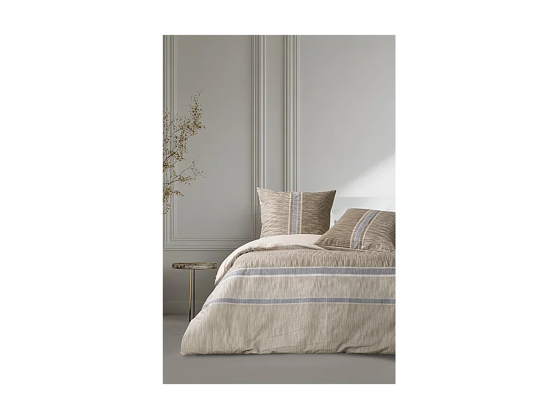 Housse de couette + taie(s) oreiller "Suvari" 100% coton imprimé.