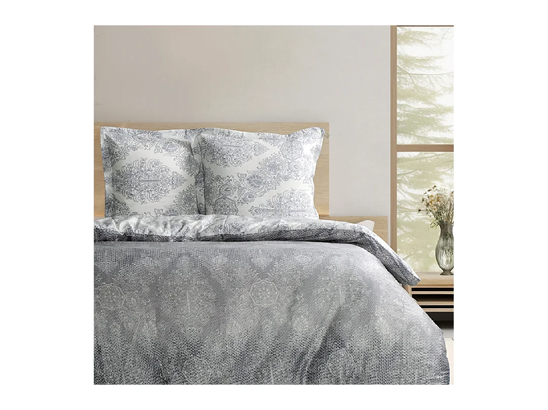 Set letto singolo 140x200 cm+ 1 federa 63x63 cm in raso di cotone