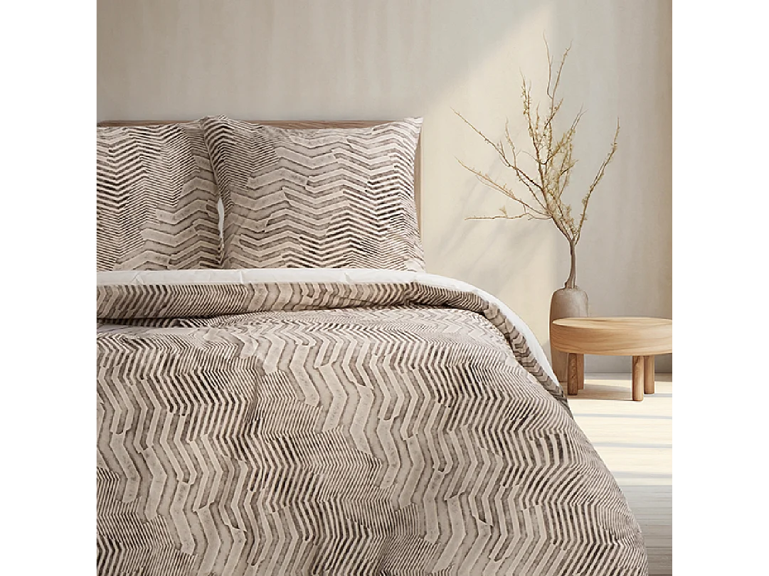 Housse de couette + taie(s) oreiller "Delda" 100% coton imprimé.