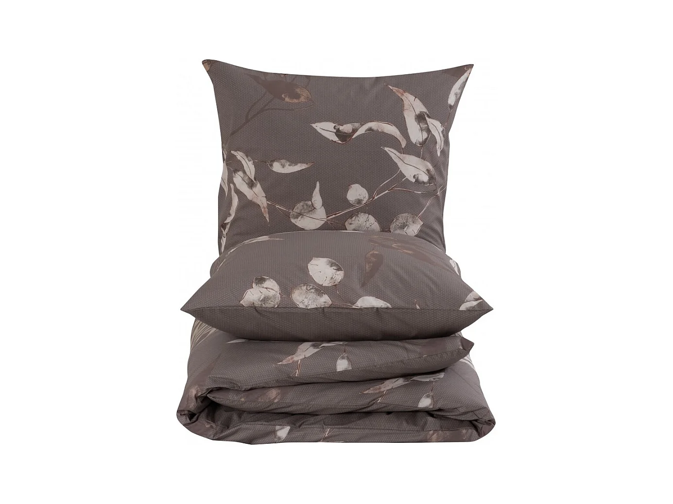 Housse de couette + taie(s) oreiller "Tivory beige" 100% coton imprimé.