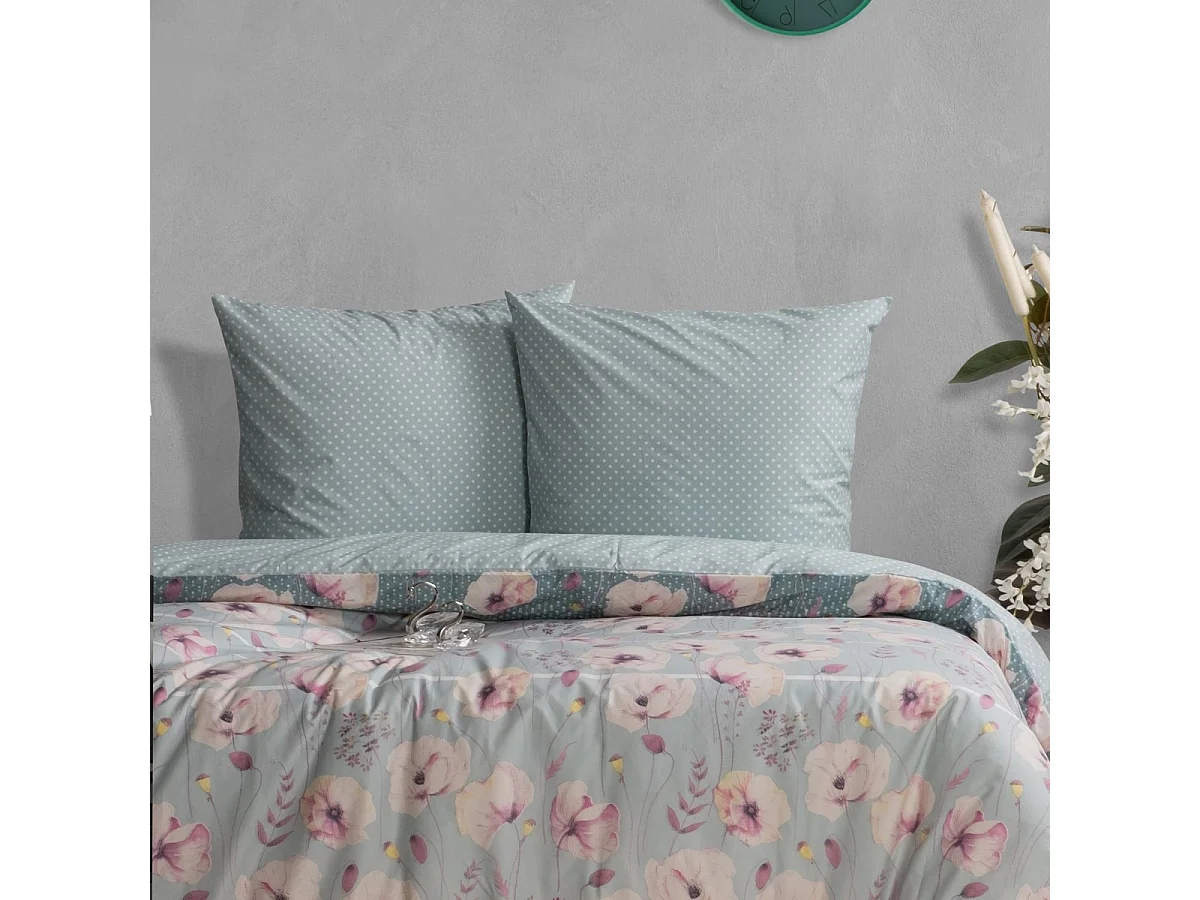 1 persoons beddengoed 140x200 cm+1 kussensloop 65x65 cm in katoen