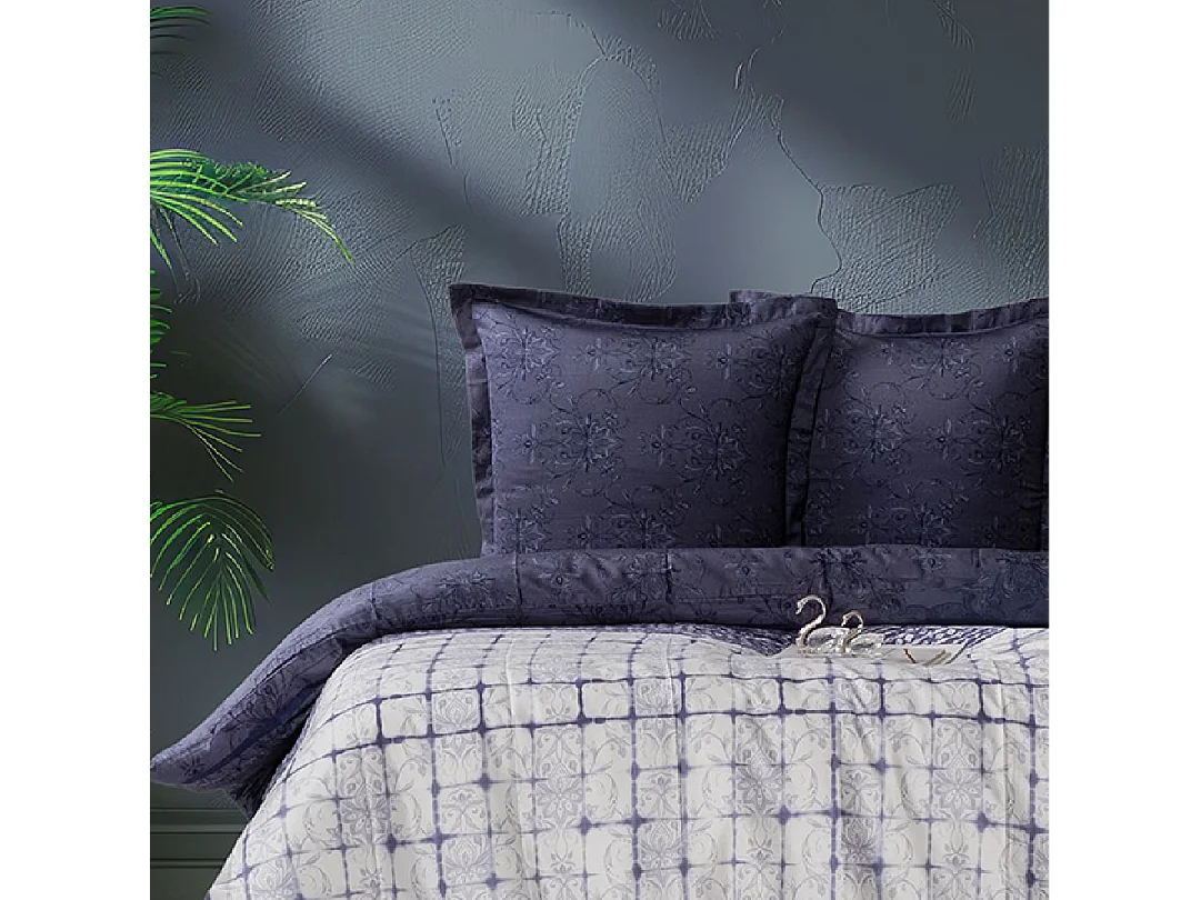 Housse de couette + taie(s) oreiller satin de coton "Melori"