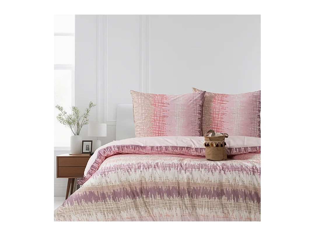 Housse de couette + taie(s) oreiller "Polien" 100% coton imprimé.