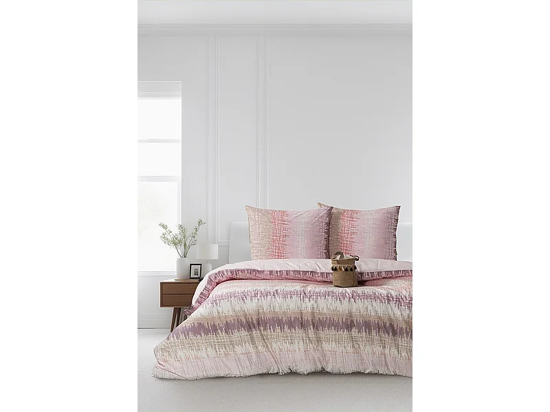 Housse de couette + taie(s) oreiller "Polien" 100% coton imprimé.