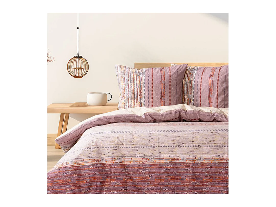 Juego de funda de edredón +funda de almohada 100% algodón "Efonte Ocre"