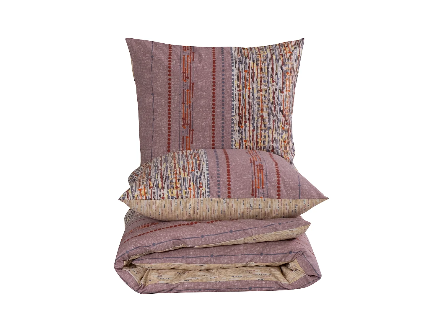 Juego de funda de edredón +funda de almohada 100% algodón "Efonte Ocre"