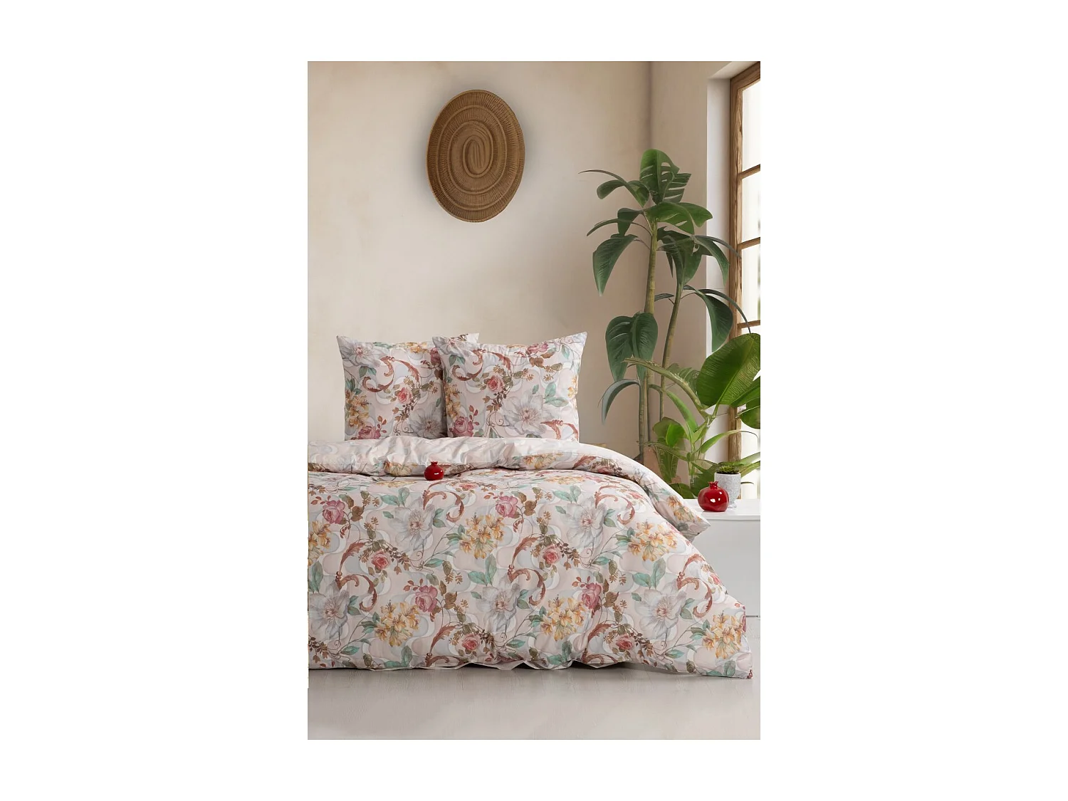 2 persoons beddengoed 240x220 cm+2 kussenslopen 65x65 cm in katoen