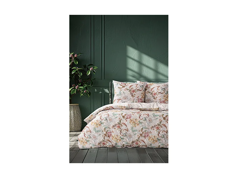 Housse de couette + taie(s) oreiller "Isabella" 100% coton imprimé.